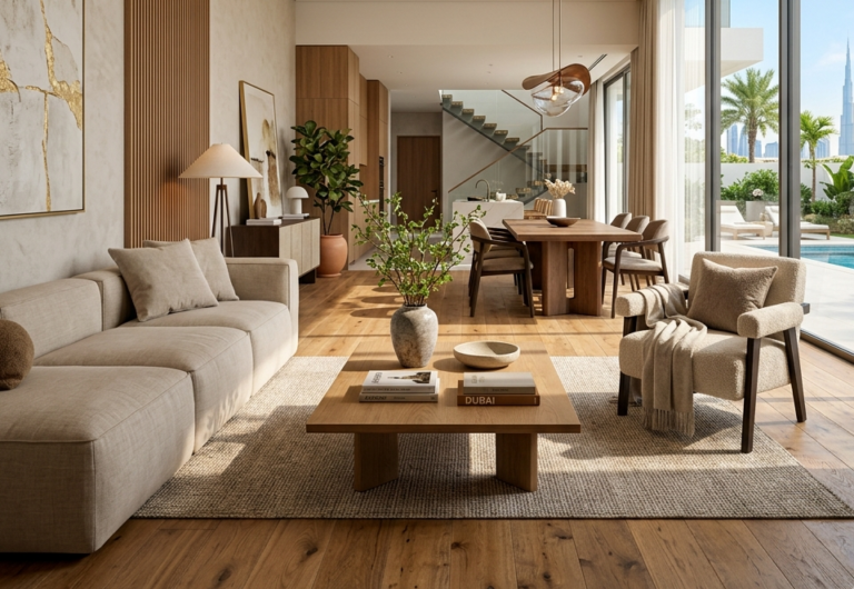 hardwood flooring solutions in dubai luxury villa interior