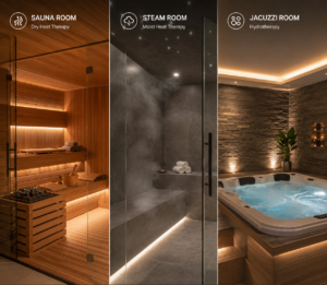 sauan ,steam,jacuzzi room